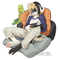 Mika playing nintendo