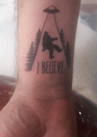 2nd Tattoo: Bigfoot Abducted by Aliens