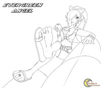 Evergreen Angel Line Art