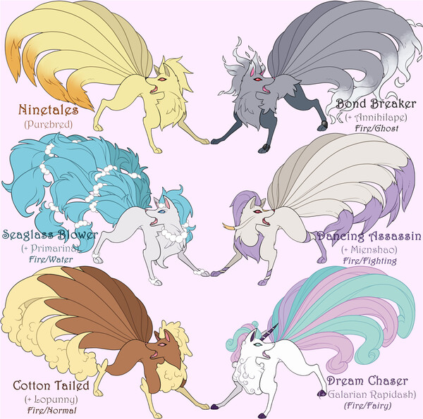 Ninetales hybrids! (1 left!) by Clear-Jello -- Fur Affinity [dot] net