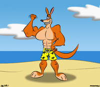 Point Commission - Buff Kangaroo At The Beach