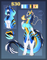 Blue, Black & Gold Dragoness! [ADOPT][CLOSED][$30]