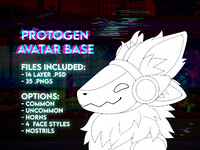 Digital Protogen Furry Lineart Bases for Telegram Stickers