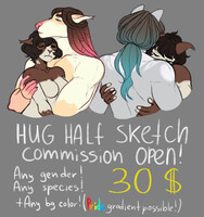 HUG HALF SKETCH COMMISSIONS 30$ OPEN REMINDER!