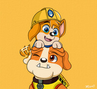 Paw Patrol - Zuma x Marshall by Rex100 -- Fur Affinity [dot] net