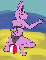 Cherry at the beach (Artfight attack)