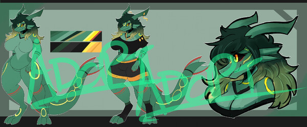 ADOPT CLOSED - Hisui Rayquaza shiny by maralmok -- Fur Affinity