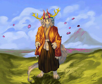 Samurai. Sakura waterfall. DarkStarr77