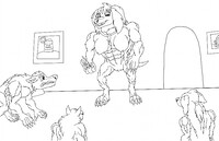 Weredog Pack Forming (Lineart)