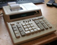Old calculator with printer