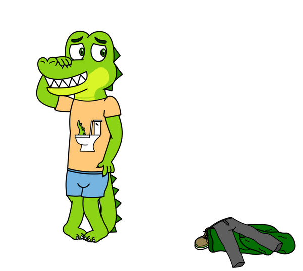 Premium AI Image  A cartoon crocodile wearing a jacket and shorts