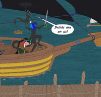 The Pirate Trio coming into Port