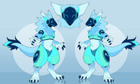 BRIGHT BLUE & TEAL FLUFFY PROTOGEN +CLOSED+