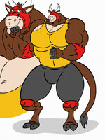 Muscle Rabbit’s Flaming Minotaur Drawing