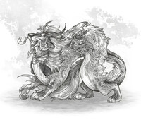 Dragon family adopt (line art)