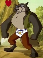 The Big Bad Wolf in sexy diaper
