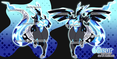 Comission, fusion of Kyurem, Zekrom and Reshiram : r/Pokemonart