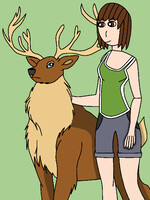 Girl with a deer