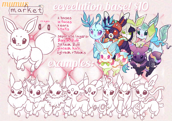 Pokemon Base (Eevee Evolutions) - 10$ by AshMeier -- Fur Affinity [dot] net