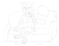 Femboy cat (sketch)