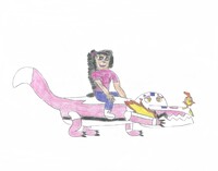 Samantha Riding On Skeledirge