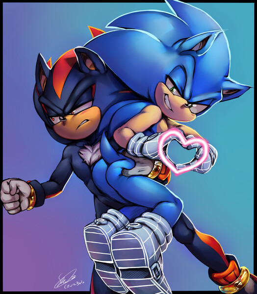 Sonic And Shadow But Gay by XxBennyBunnyxX -- Fur Affinity [dot] net