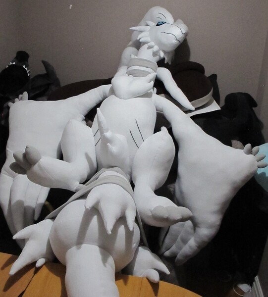 Zekrom Kyurem and Reshiram plushies — Weasyl