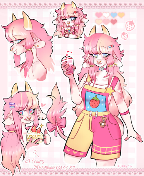 Strawberry cow adopt by Inkfang -- Fur Affinity [dot] net