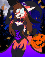Foxxi in witch outfit ( Flat color versions )