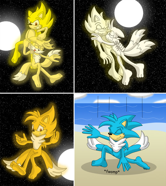 Super Sonic and Super Tails Fusion for hker021 by SonicSpirit128 -- Fur  Affinity [dot] net