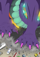 Kaiju girl walking