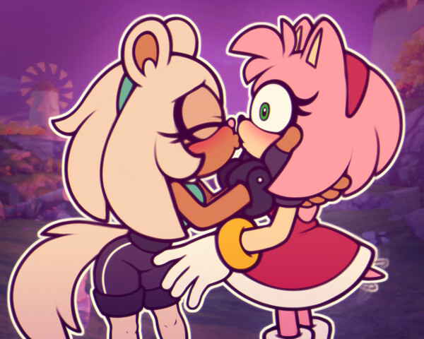 Sonic and Amy's Kiss After the Party by FaunaFox1 -- Fur Affinity