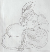 Gaster Blaster OC Belly Work - Sketch Concept