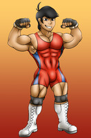 Wrestler in leotard