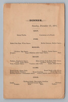 1881 Menu from Jacksonville, Florida