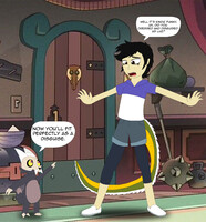 King dresses Arthur like Luz