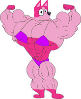 Muscular pinky the pink heeler
