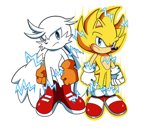 Super Sonic and Super Tails (Bare) by hker021 -- Fur Affinity [dot