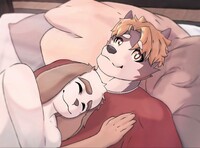 Art of my boyfriend's and mine fursona 💞