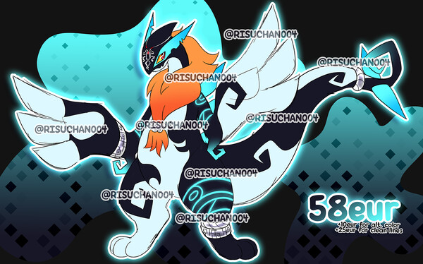 🔴 CLOSED - Arceus x Dialga FUSION ADOPT by risuchan004 -- Fur