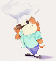 Hugh Tasmanian Devil with Pipe (Eyes Open version)