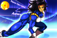 Ashera wearing Saiyan Armor