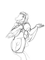 Commission: OC Raptor in Ace Attorney cosplay