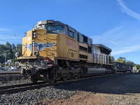 Union Pacific Sd70ace #8662 damaged after truck collision