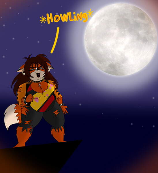 Day 14: Howling at moon ::. by thewerefox94 -- Fur Affinity
