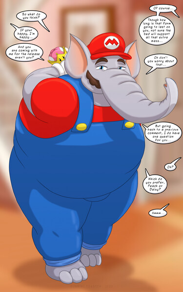 Elephant Mario In His Underwear by MWToonGamer96 -- Fur Affinity