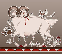 Art - mural saber toothed tiger
