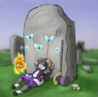 Sleepy Sheep under The Stones