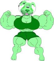 Muscular green puppy the green pup