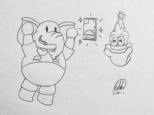 Toontober 2021: Day 3 (Black and White) by RobertGDraws -- Fur